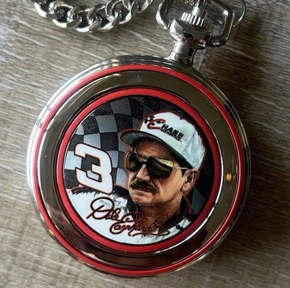 Franklin Mint Dale Earnhardt Sr #3 NASCAR Pocket Watch Chain Belt Pouch